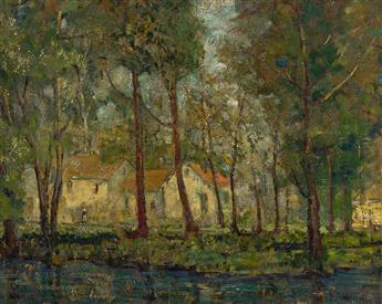 HANNY VANDER VELDE Wooded Landscape with a Country House.